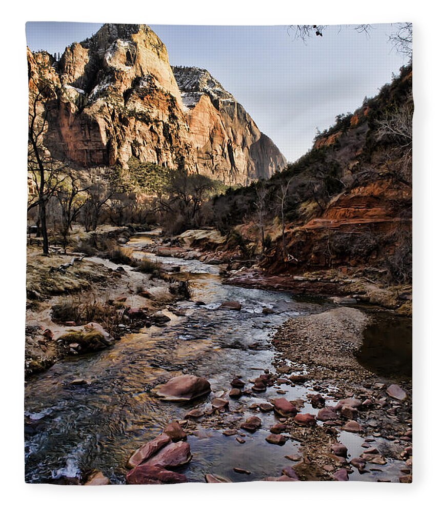Zion National Park Fleece Blanket featuring the photograph Zion by Heather Applegate
