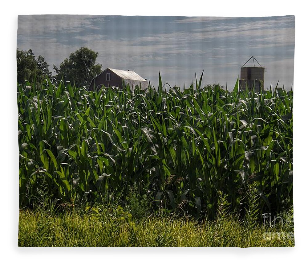 Barn Fleece Blanket featuring the photograph 0329 - Above the Corn on Piersonville Road by Sheryl L Sutter