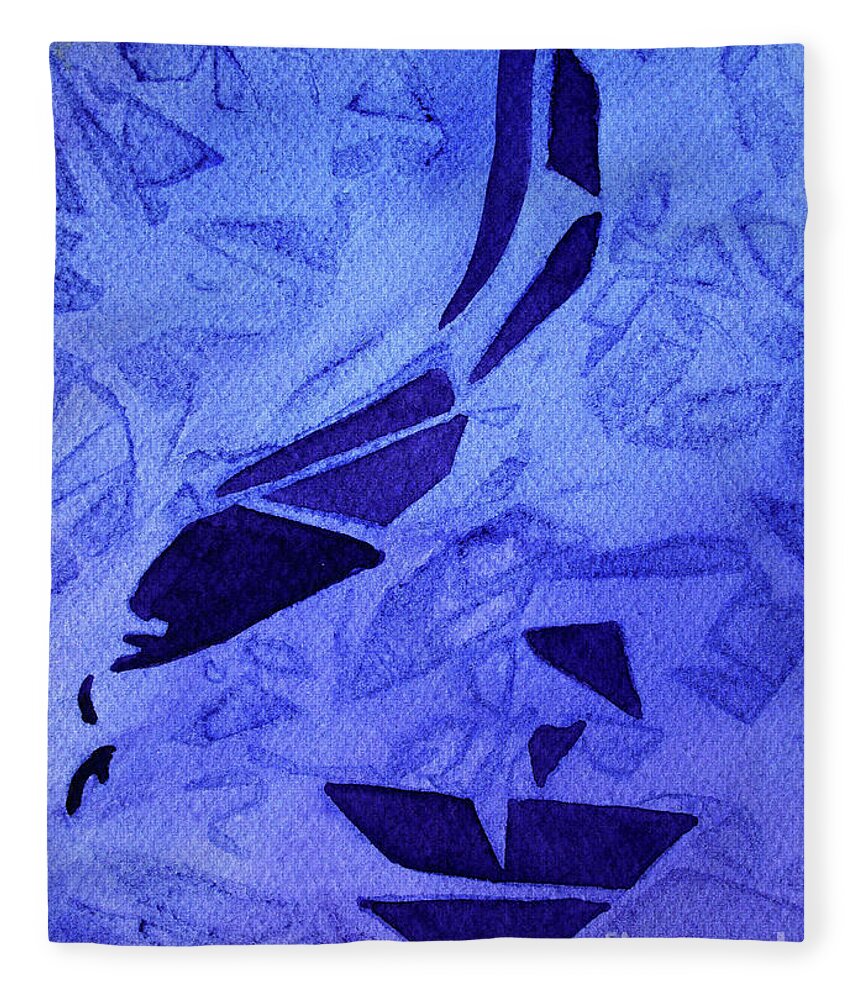 Paintings Fleece Blanket featuring the painting 08 Purple Abstract 1 by Kathy Braud
