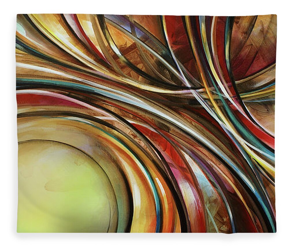 Abstract Fleece Blanket featuring the painting ' Ascension' by Michael Lang