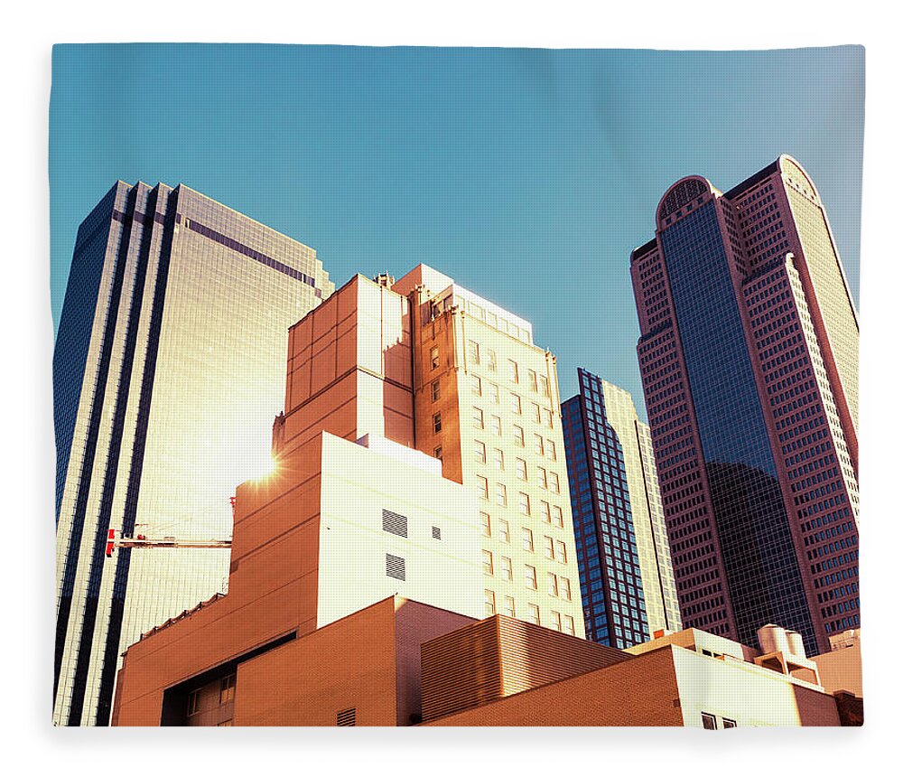 Financial Building Fleece Blanket featuring the photograph Architecture, Dallas Financial District #1 by Moreiso