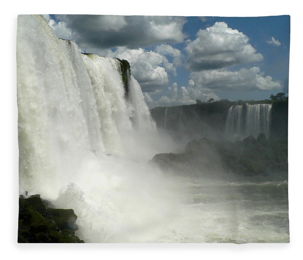 Scenics Fleece Blanket featuring the photograph Argentina Brazil Iguasu Falls Devils #1 by Photo, David Curtis