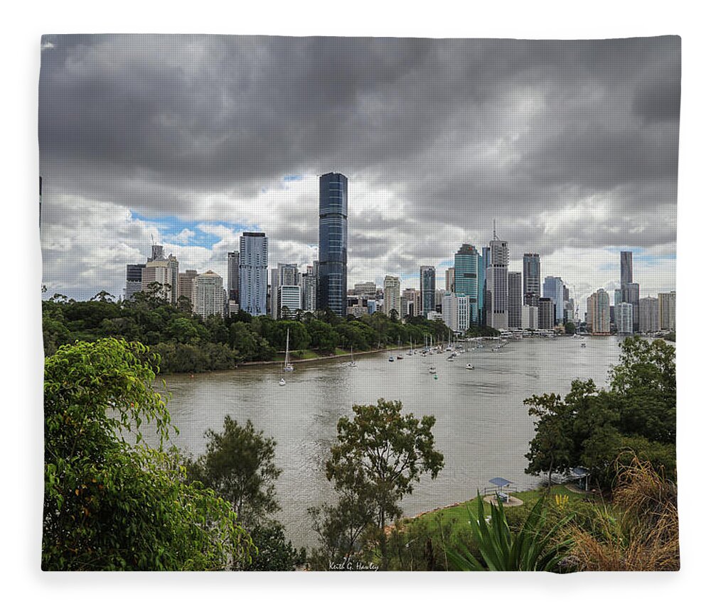 Brisbane Fleece Blanket featuring the photograph Brisbane #1 by Keith Hawley