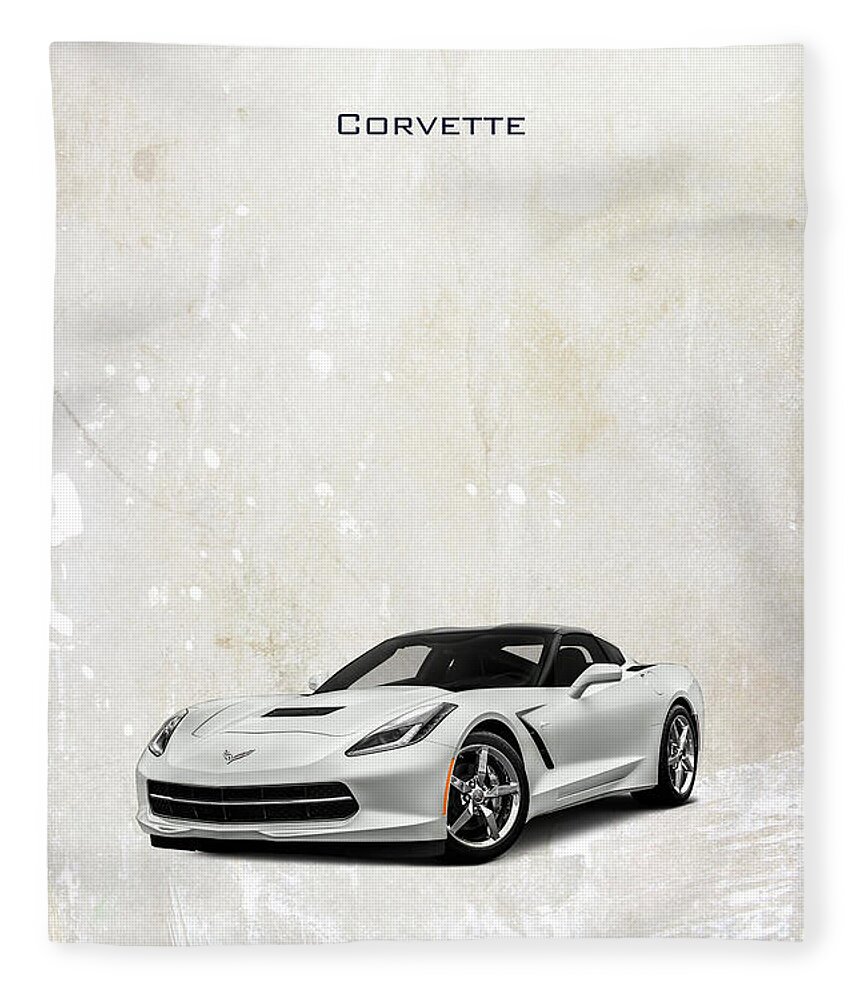 Corvette Fleece Blanket featuring the digital art Chevrolet Corvette by Airpower Art