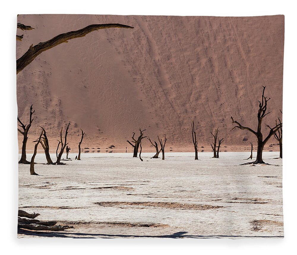 Landscape Fleece Blanket featuring the photograph Deadvlei desert #1 by Mache Del Campo