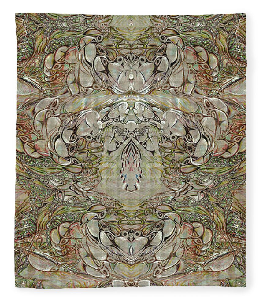 Pen And Pencil Drawing Fleece Blanket featuring the painting Desert Wall #1 by Jeremy Robinson