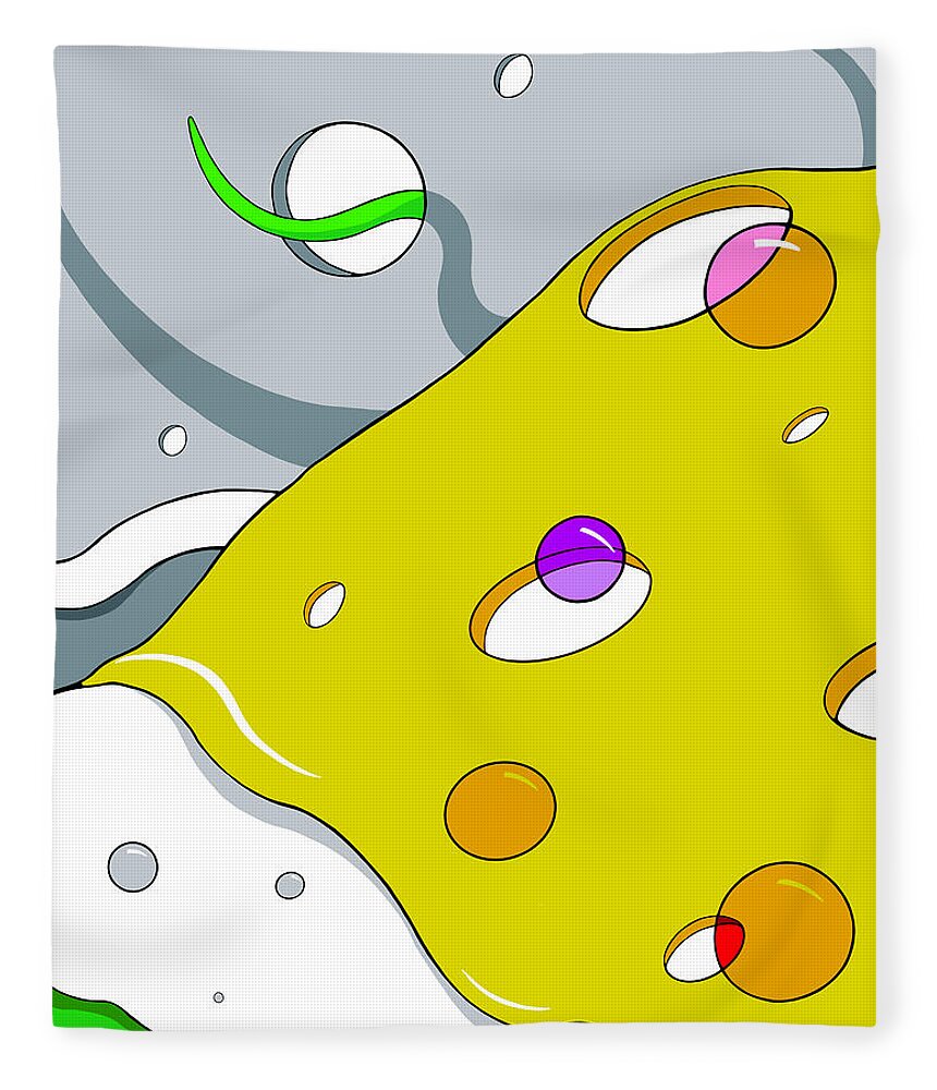 Conscious Bubbles Fleece Blanket featuring the drawing Escaping the Void #1 by Craig Tilley