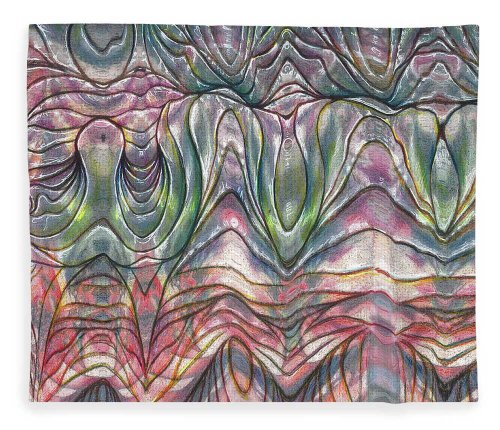 Folds Fleece Blanket featuring the painting Folds #1 by Jeremy Robinson