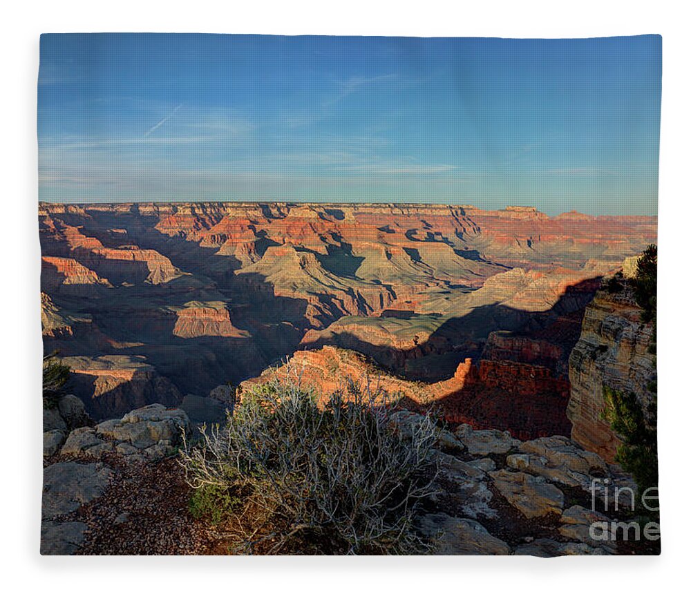 Arizona Fleece Blanket featuring the photograph Grand Canyon National Park Spring Sunset #1 by Wayne Moran