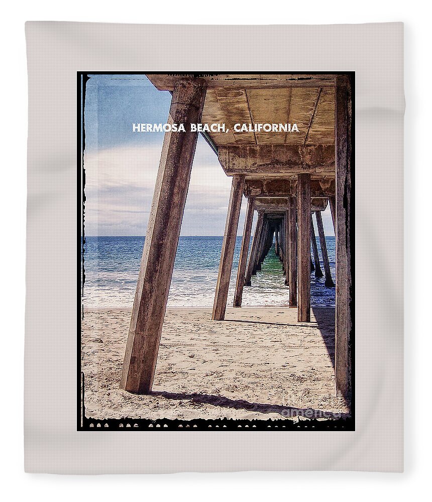 Hermosa Beach Fleece Blanket featuring the digital art Hermosa Beach, California #1 by Phil Perkins