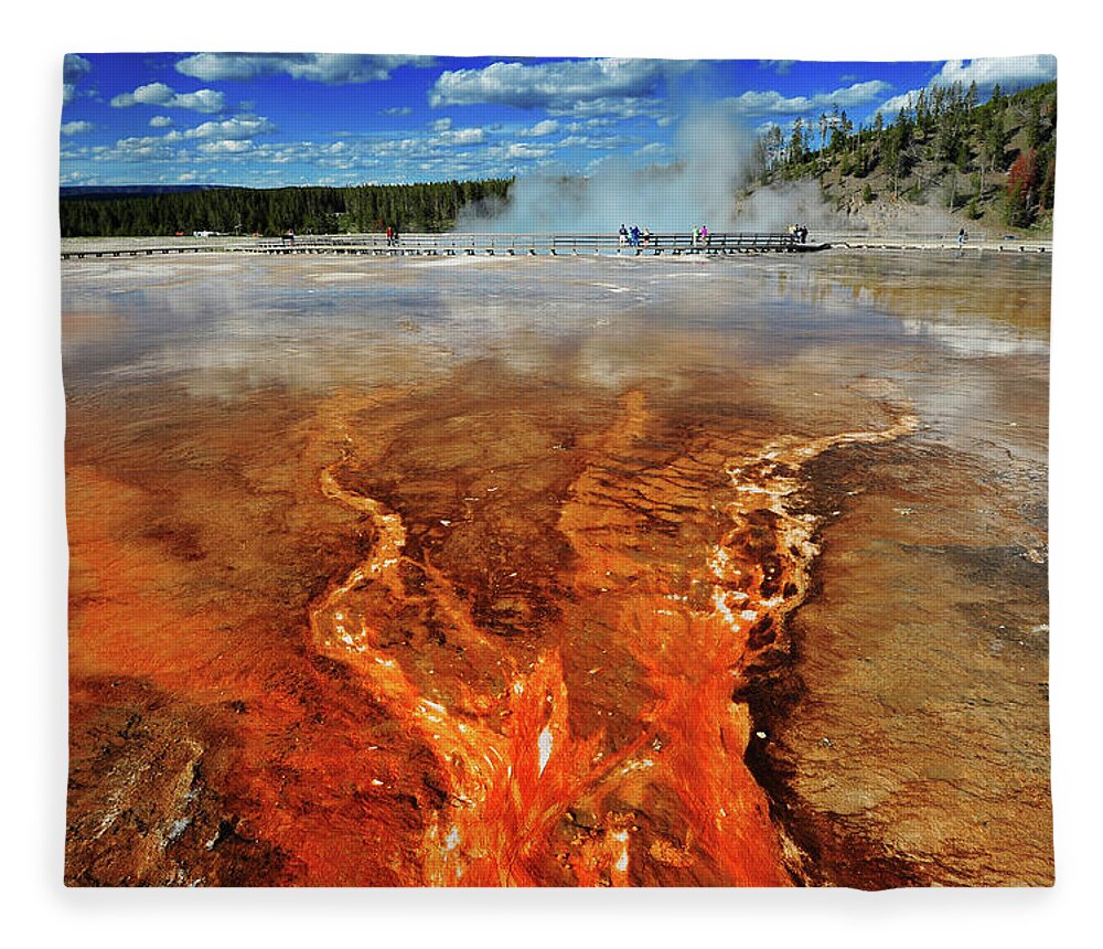 Scenics Fleece Blanket featuring the photograph Hot Spring Color #1 by Piriya Photography