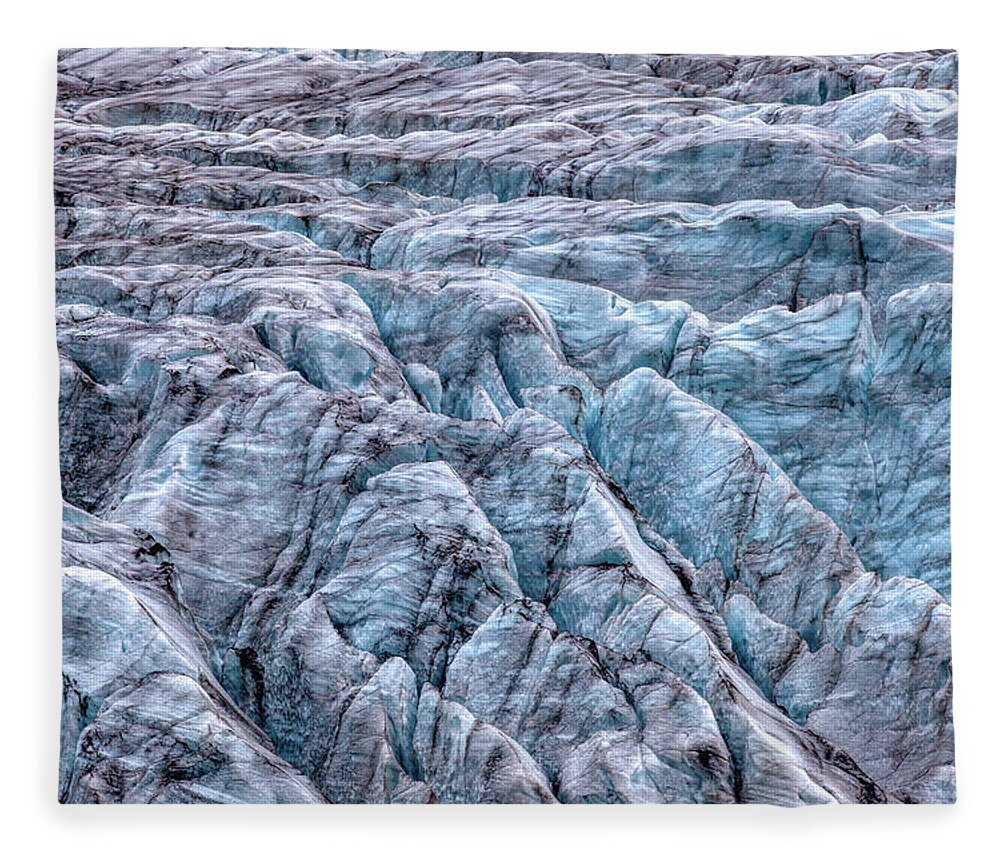 Drone Fleece Blanket featuring the photograph Iceland Glacier by David Letts