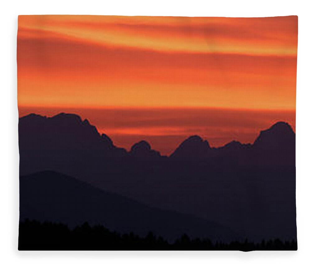 Julian Fleece Blanket featuring the photograph Julian Alps sunset #1 by Ian Middleton