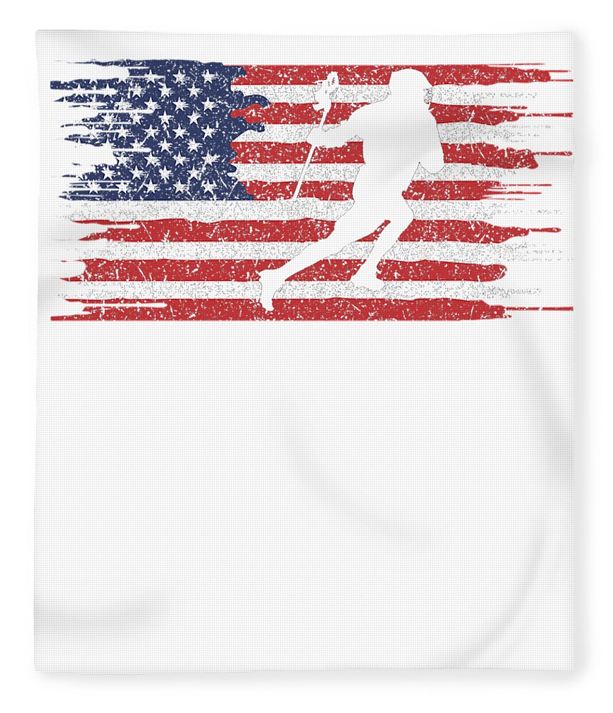 Lacrosse Player American Flag Fleece Blanket For Sale By Kanig Designs
