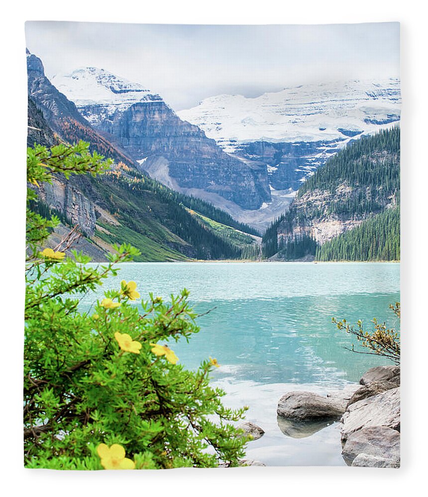 Alberta Fleece Blanket featuring the photograph Lake Louise Banff #1 by Nick Mares