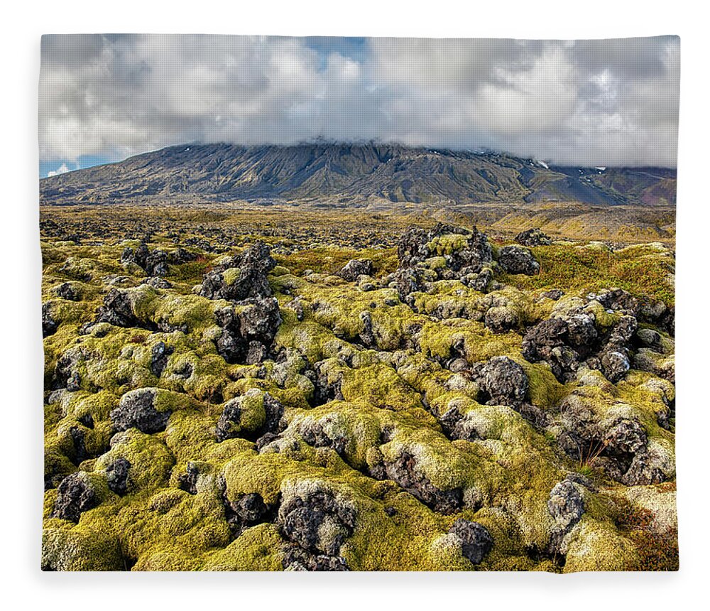 Iceland Fleece Blanket featuring the photograph Lava Field of Iceland by David Letts