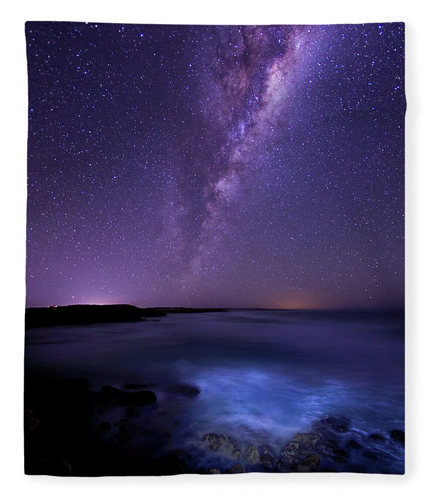 Tranquility Fleece Blanket featuring the photograph Milky Way Over The Southern Ocean #1 by John White Photos