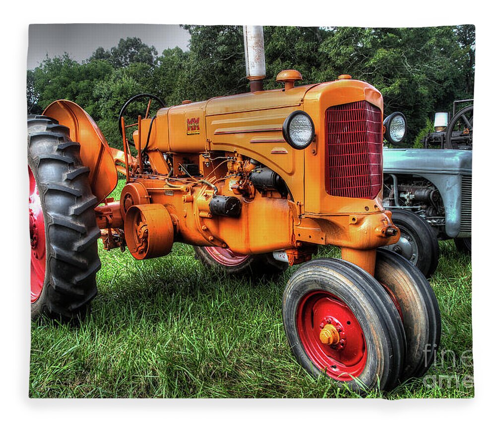 Tractor Fleece Blanket featuring the photograph Minneapolis-Moline by Mike Eingle