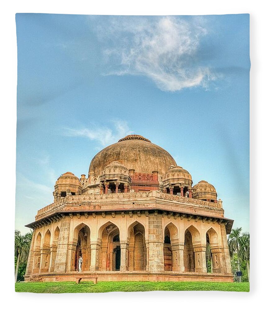 Tranquility Fleece Blanket featuring the photograph Mohammed Shahs Tomb, Lodi Gardens, New #1 by Mukul Banerjee Photography