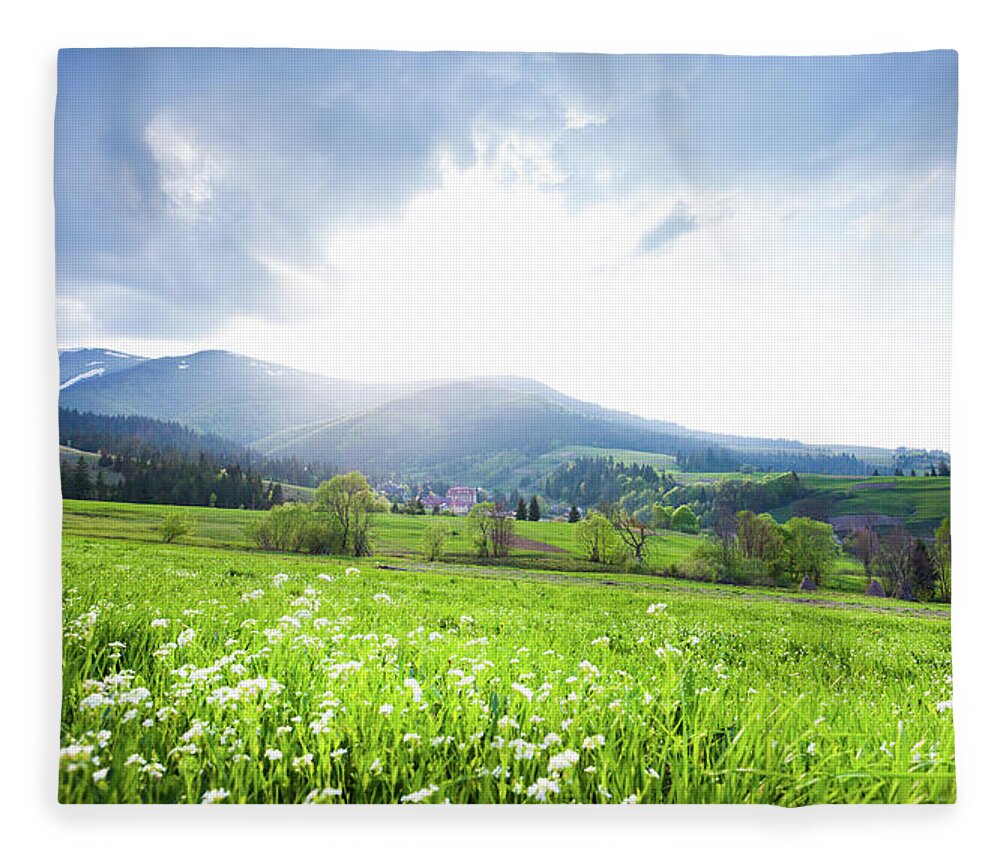 Scenics Fleece Blanket featuring the photograph Nature Background #1 by Yourapechkin