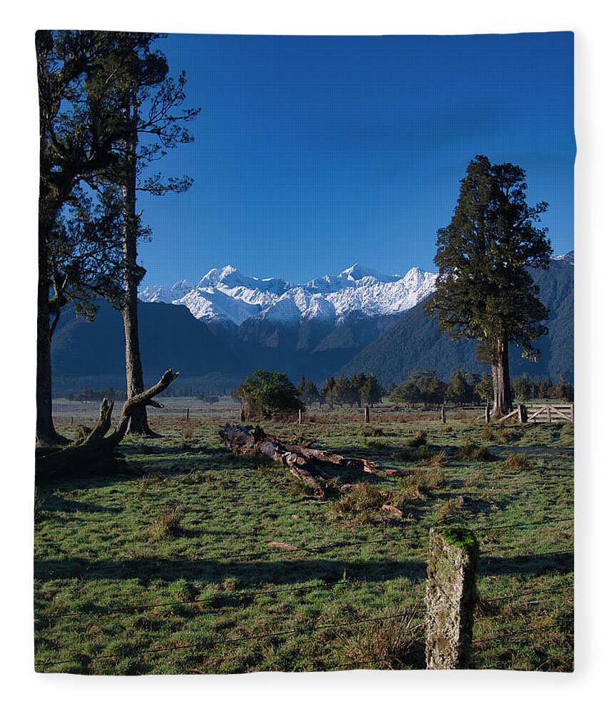 New Zealand Fleece Blanket featuring the photograph New Zealand Alps by Steven Ralser
