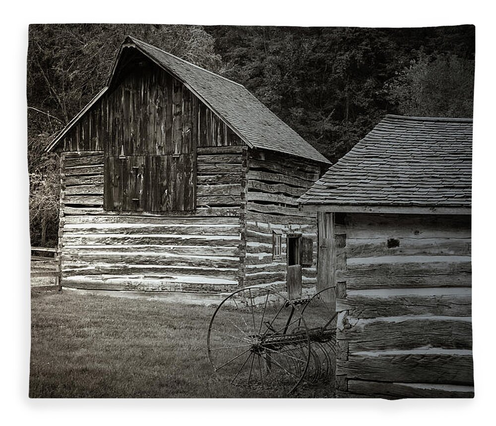 Sheds Fleece Blanket featuring the photograph Old Homestead #1 by Phil S Addis