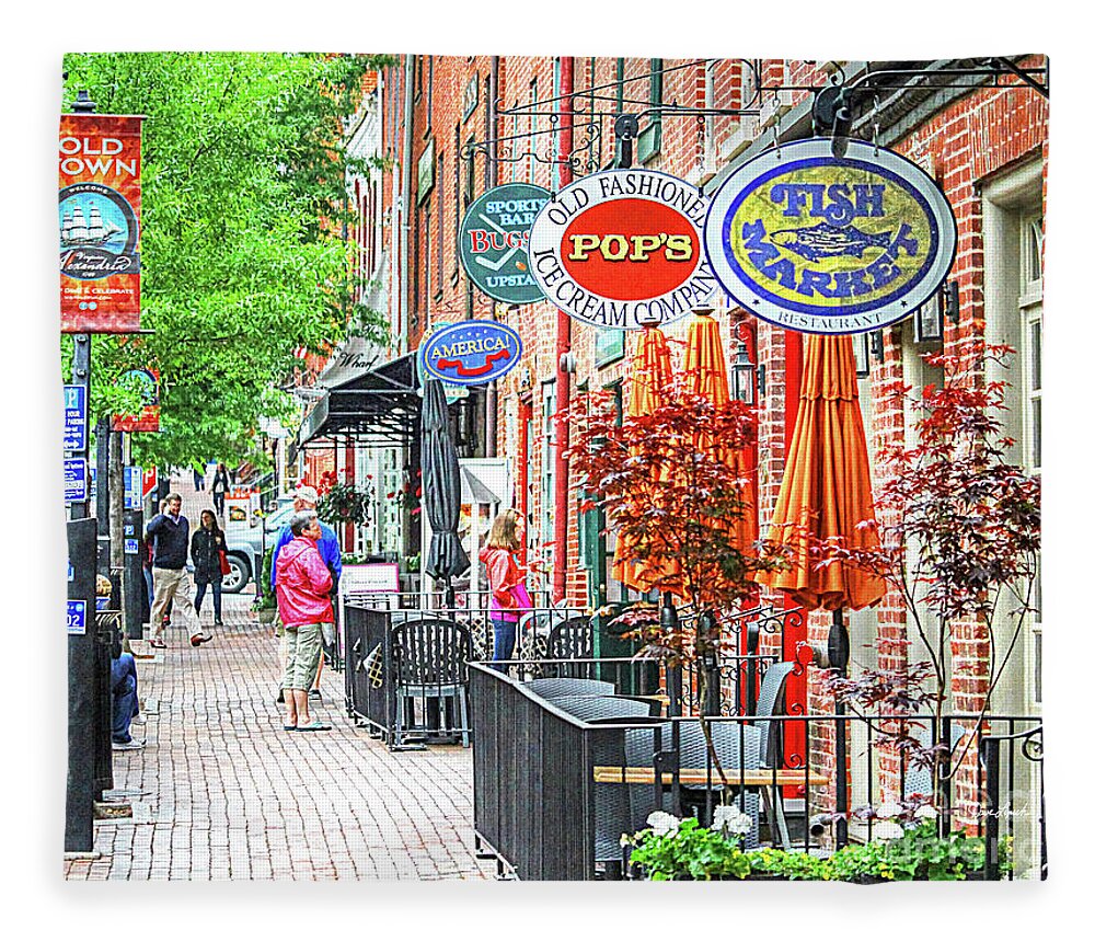 Fish Market Fleece Blanket featuring the photograph Old Town Alexandria - King Street by Dave Lynch
