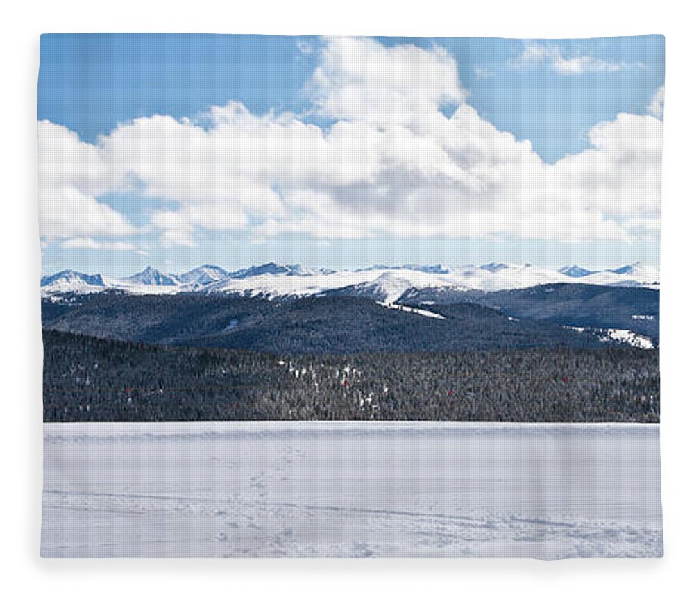 Scenics Fleece Blanket featuring the photograph Panorama Of Rocky Mountains In #1 by Miralex
