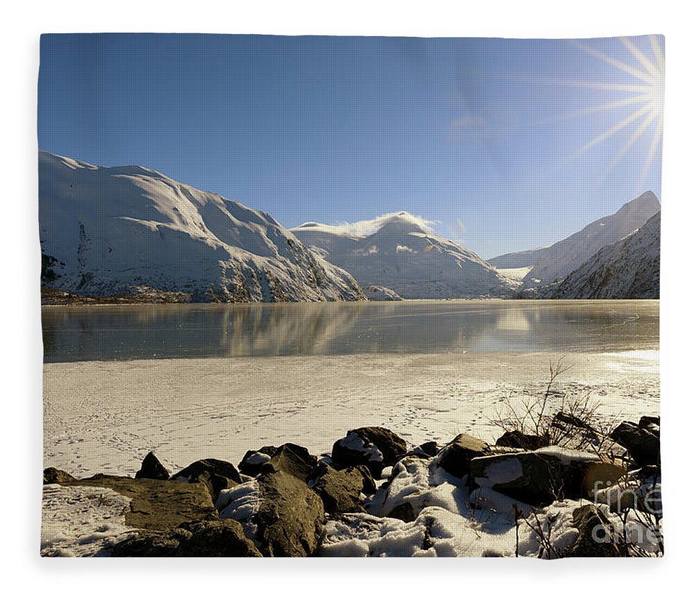 Baird Peak Fleece Blanket featuring the photograph Portage Lake Alaska #3 by Louise Heusinkveld