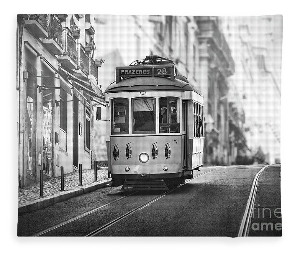 Kremsdorf Fleece Blanket featuring the photograph Ride These Streets BW by Evelina Kremsdorf