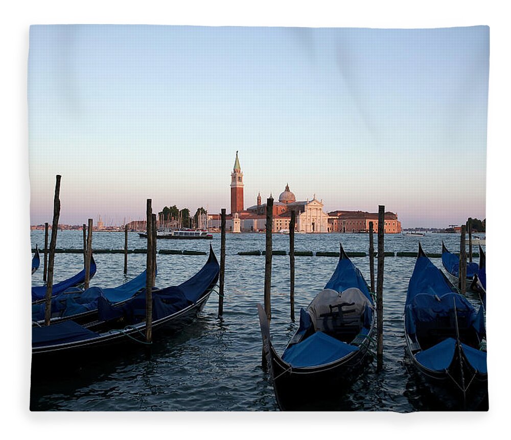 Scenics Fleece Blanket featuring the photograph San Giorgio Maggiore Church And #1 by Phototiger