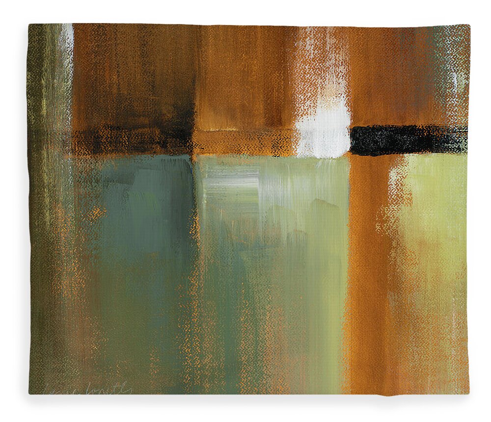 Abstract Fleece Blanket featuring the painting Sonoran Shadows Iv #1 by Lanie Loreth