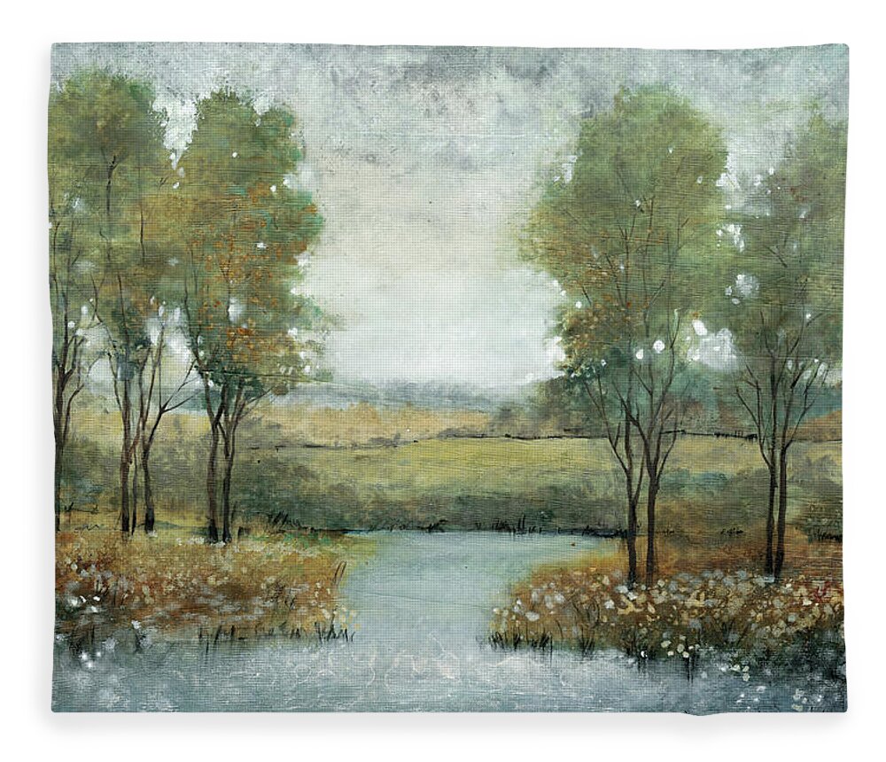 Landscapes Fleece Blanket featuring the painting Stream Side II #1 by Tim Otoole