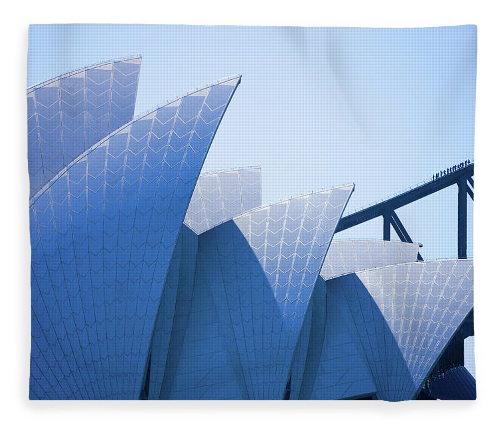 Outdoors Fleece Blanket featuring the photograph Sydney Opera House #1 by Michael Dunning