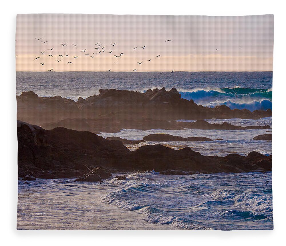 Carmel Point Fleece Blanket featuring the photograph The Birds by Derek Dean