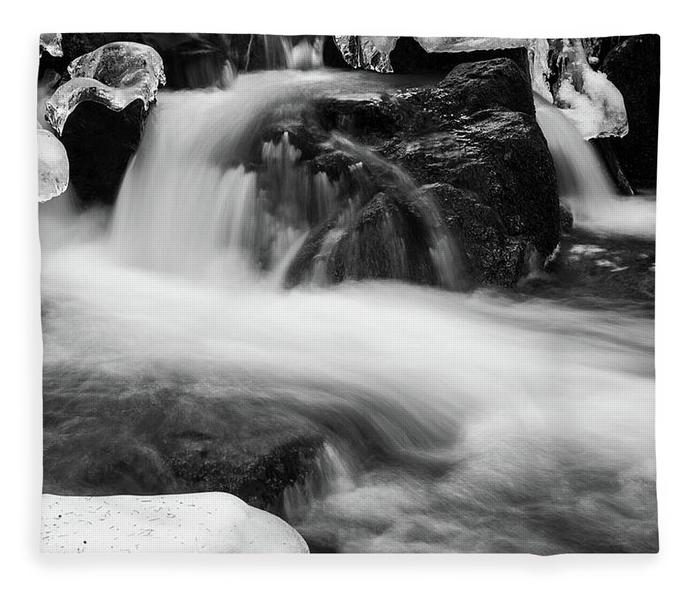 Nature Fleece Blanket featuring the photograph Winter at the Ilse, Harz #1 by Andreas Levi