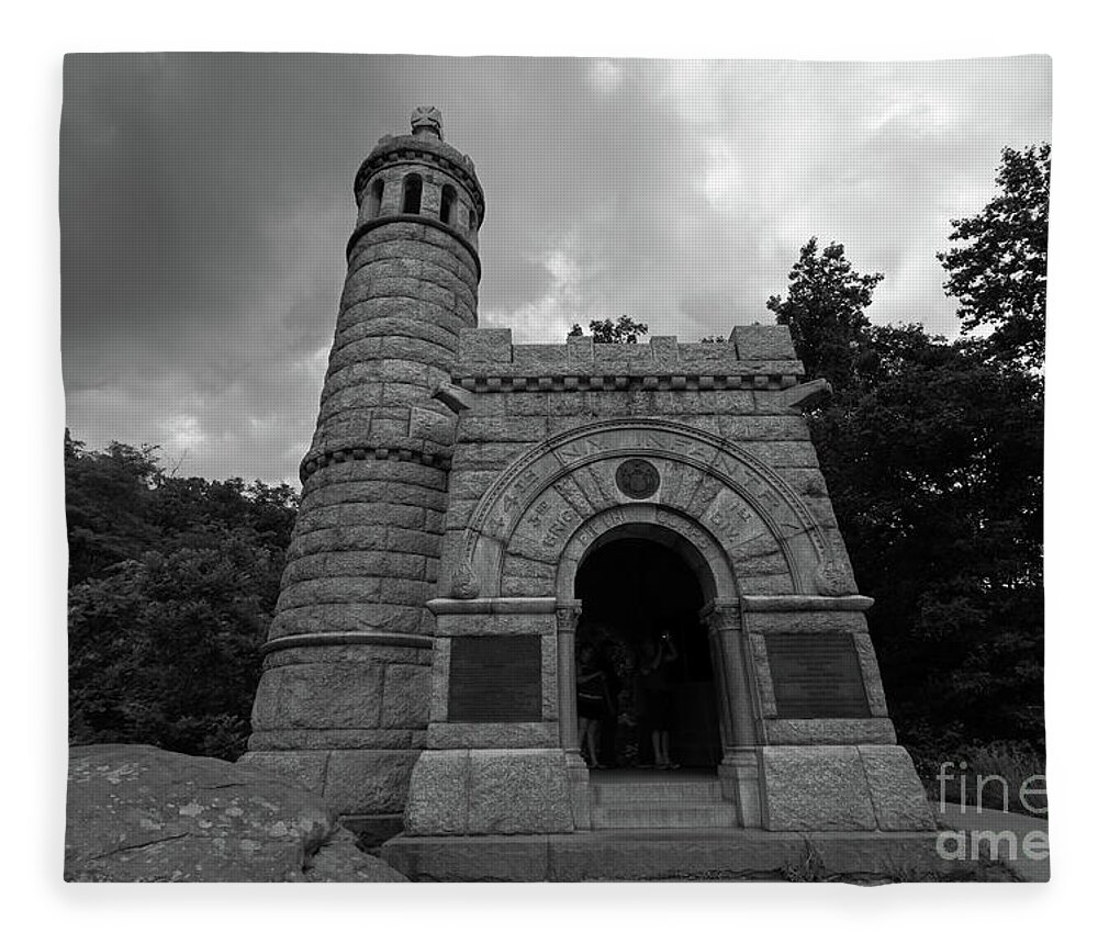 Gettysburg Battlefield Fleece Blanket featuring the photograph 12th and 44th New York Monument Gettysburg Battlefield by James Brunker