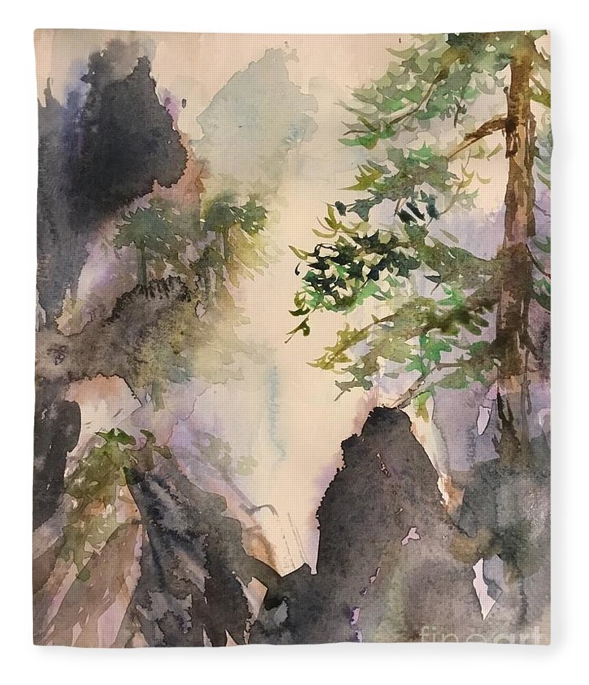 1352019 Fleece Blanket featuring the painting 1352019 by Han in Huang wong