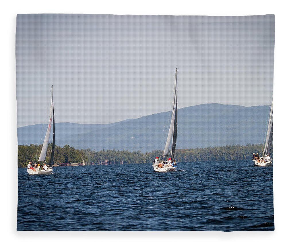 Sailing Fleece Blanket featuring the photograph 2019 J80 North American Championships #15 by Benjamin Dahl