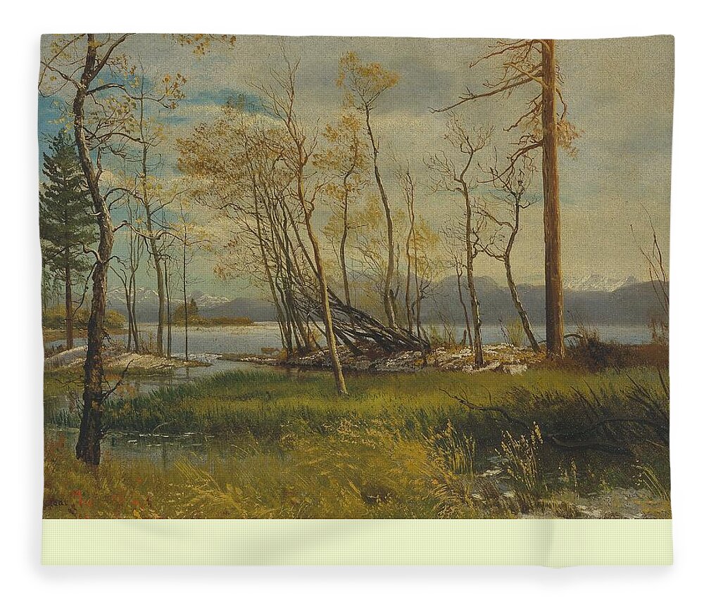 Lake Fleece Blanket featuring the painting Lake Tahoe by Albert Bierstadt
