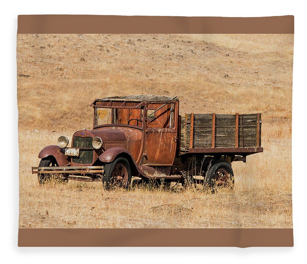 1930 Ford Fleece Blanket featuring the photograph 1930 Ford Model A Pickup by E Faithe Lester
