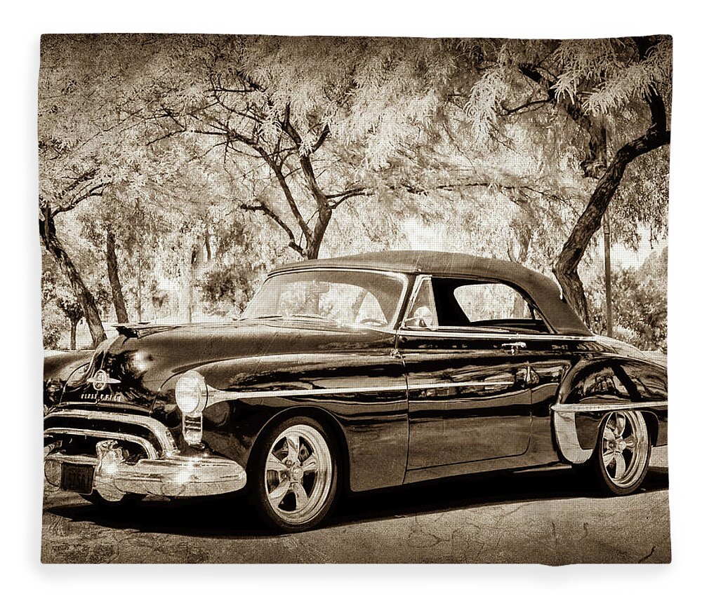 1950 Oldsmobile 88 -004bwcl Fleece Blanket featuring the photograph 1950 Oldsmobile 88 -004bwcl by Jill Reger