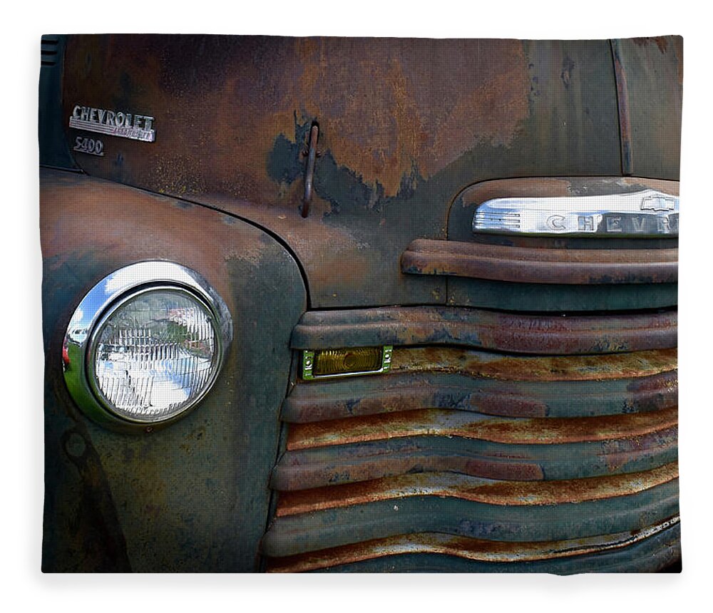 1951 Fleece Blanket featuring the photograph 1951 Chevy Loadmaster 5400 Series by Ron Long