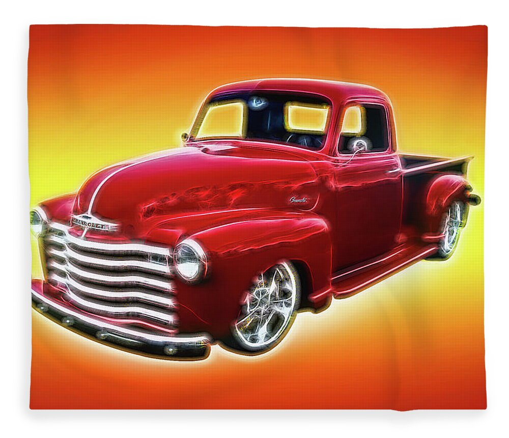 Classic Cars Fleece Blanket featuring the photograph 19948 Chevy Truck by Rick Wicker