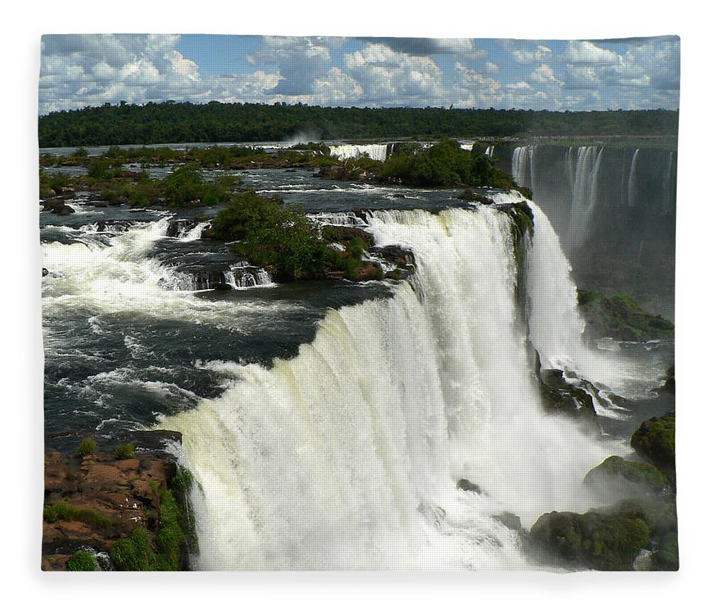 South America Fleece Blanket featuring the photograph Argentina Brazil Iguasu Falls Devils #2 by Photo, David Curtis