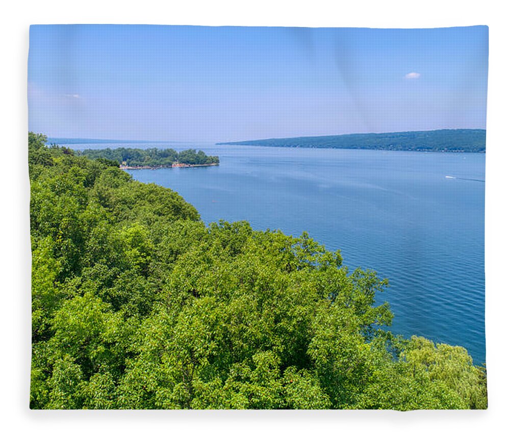 Sky Fleece Blanket featuring the photograph Cayuga Lake #2 by Anthony Giammarino