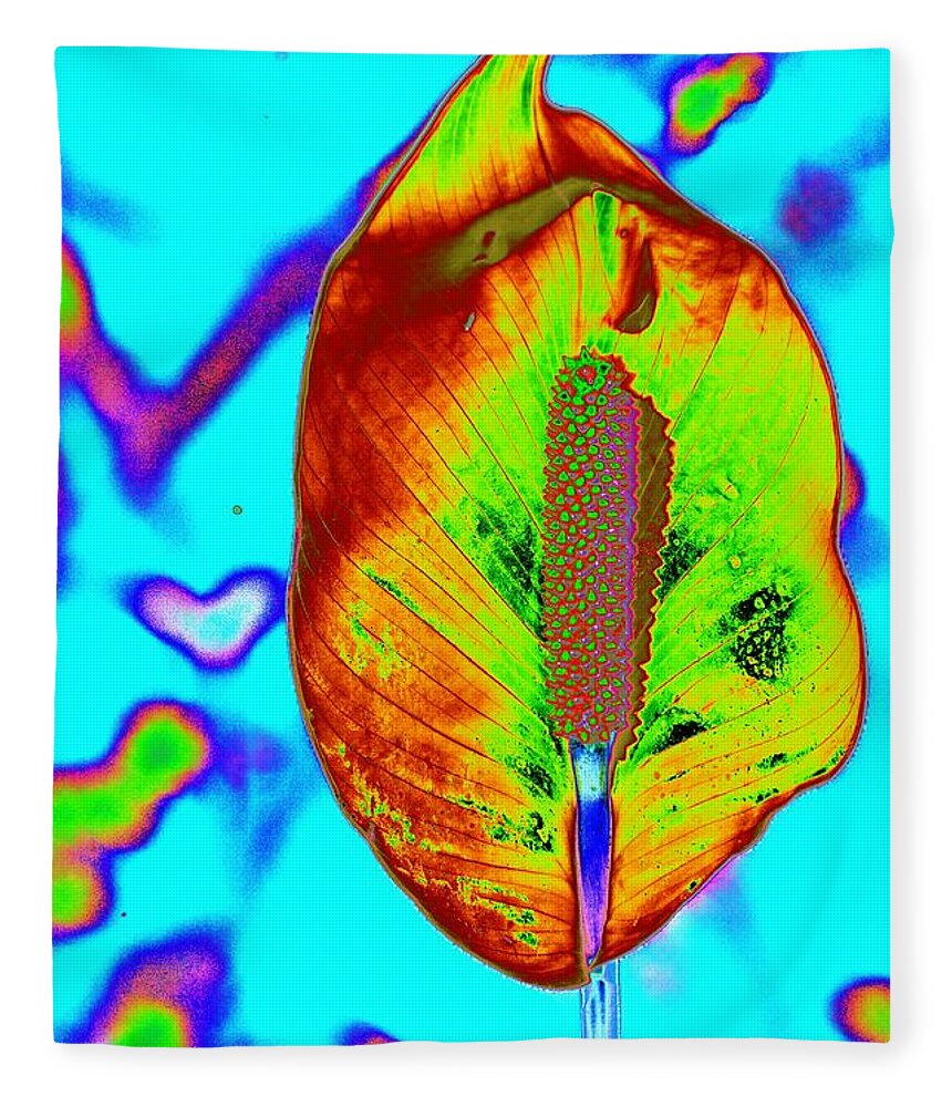 Flower Fleece Blanket featuring the photograph Fired Up Anthurium by Richard Henne