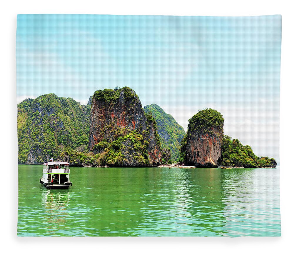 Archipelago Fleece Blanket featuring the photograph Phang Nga Archipelago Near Phuket #2 by Ivanmateev