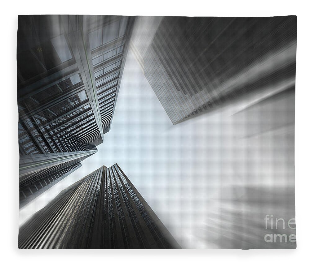 Chicago Fleece Blanket featuring the photograph Skyscrapers in Motion by Raul Rodriguez