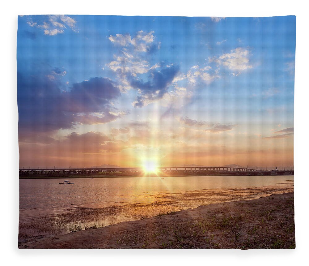 Scenics Fleece Blanket featuring the photograph Sunset Sunrise Cloudscapes #2 by Hh5800